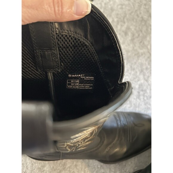 Ariat Black Western Equestrian Boots 11EE, Embroidered Stitching Square Toe main image 6